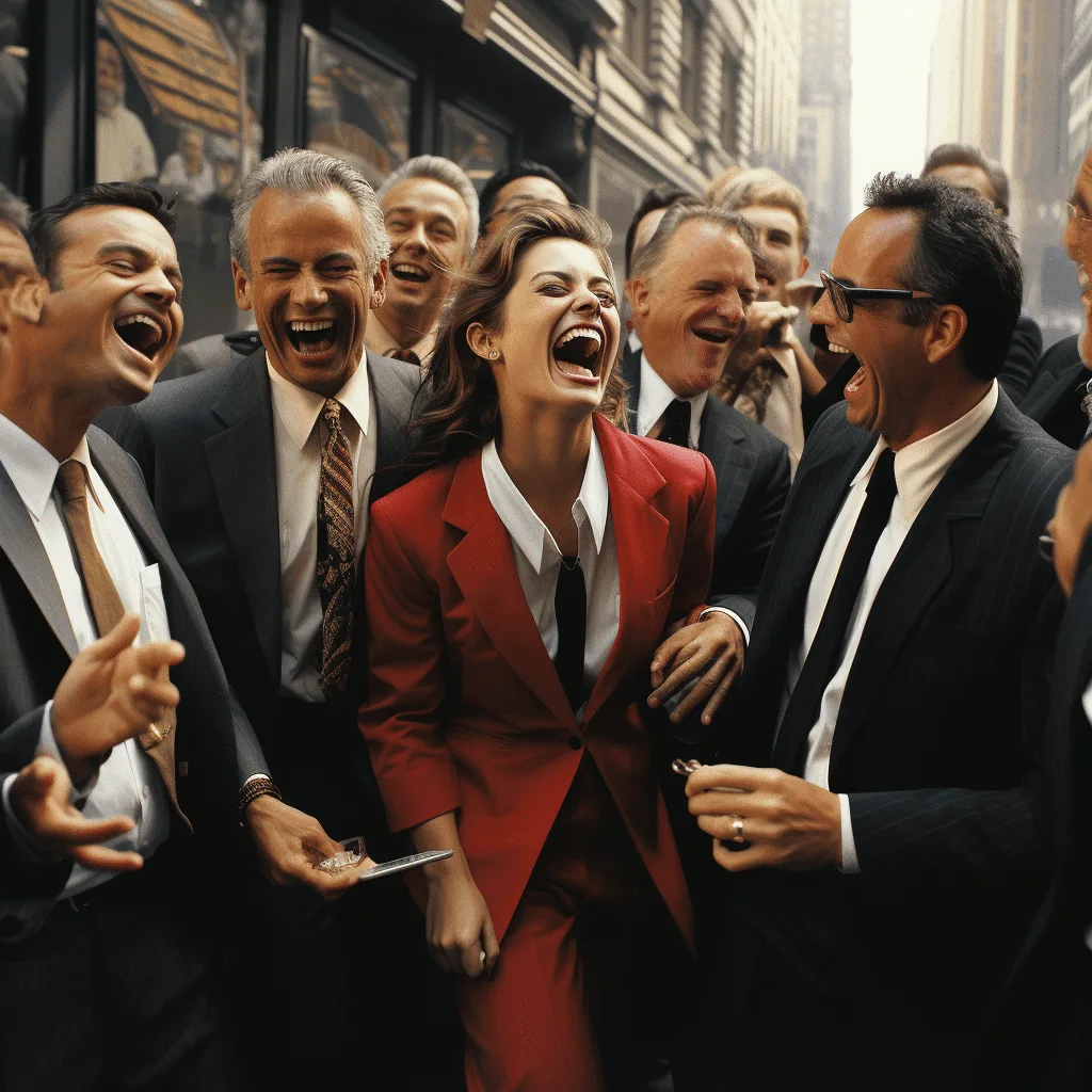 Best Female Supermodels Laughing While Surrounded by Businessmens