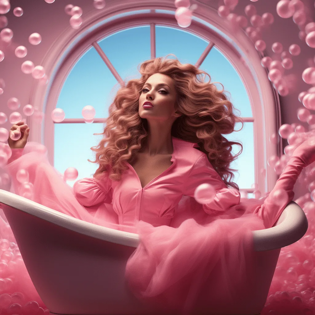 Best Female Supermodels Streching and Enjoying Bubble Gum in a Tubs