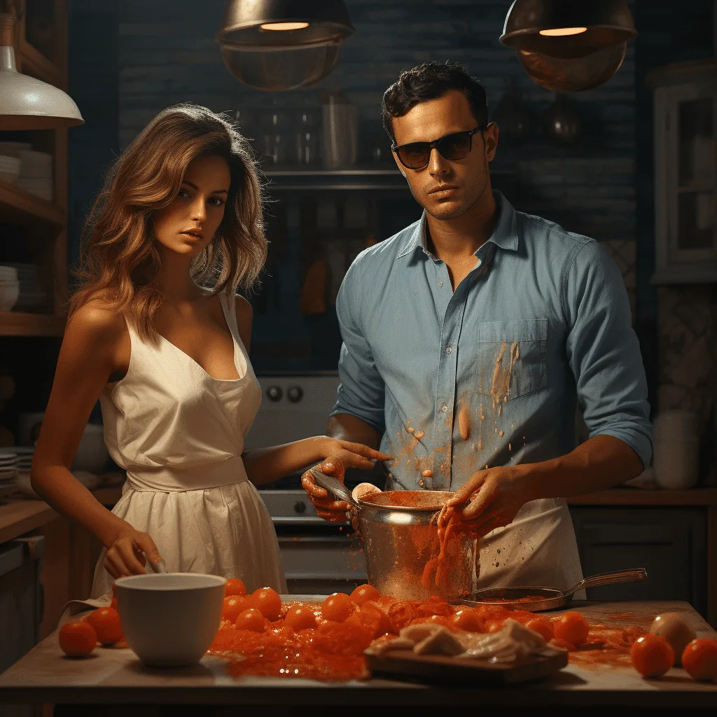 Best Supermodel Man and Women in Kitchen